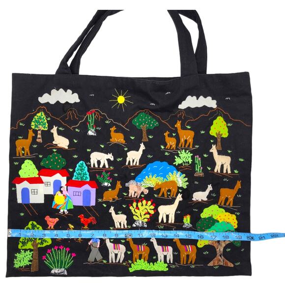 Forrest Outreach Foundation Peruvian Handcrafts Black Fabric Tote - Picture 11 of 11